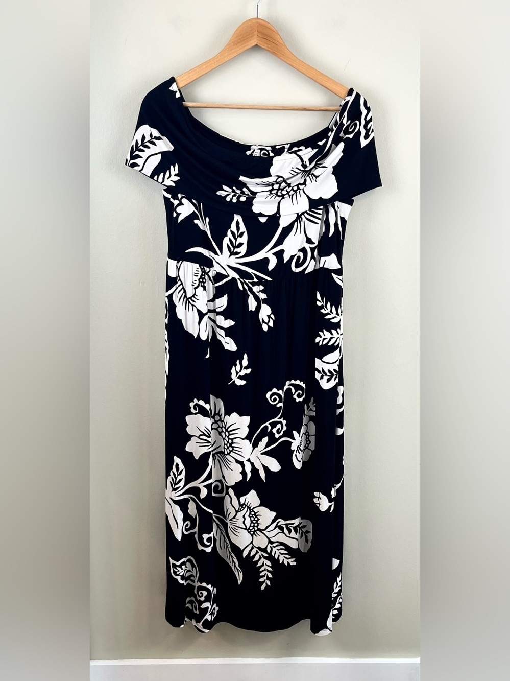 Soma NWT Midi Bra Dress XL Garden Tapestry Floral Soft Jersey Pockets Stretch - Picture 1 of 10
